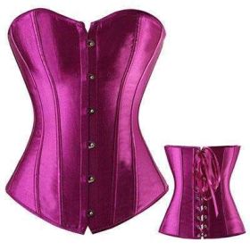 Bustier Lace up Boned Top Corset Waist Shaper (Option: M-Purple)