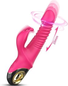 3 In 1 Clitoral Sucking Rabbit G Spot Vibrator Anal Triple Curve 12 Function Waterproof Dildo Vibrator For Her (Color: Purple)